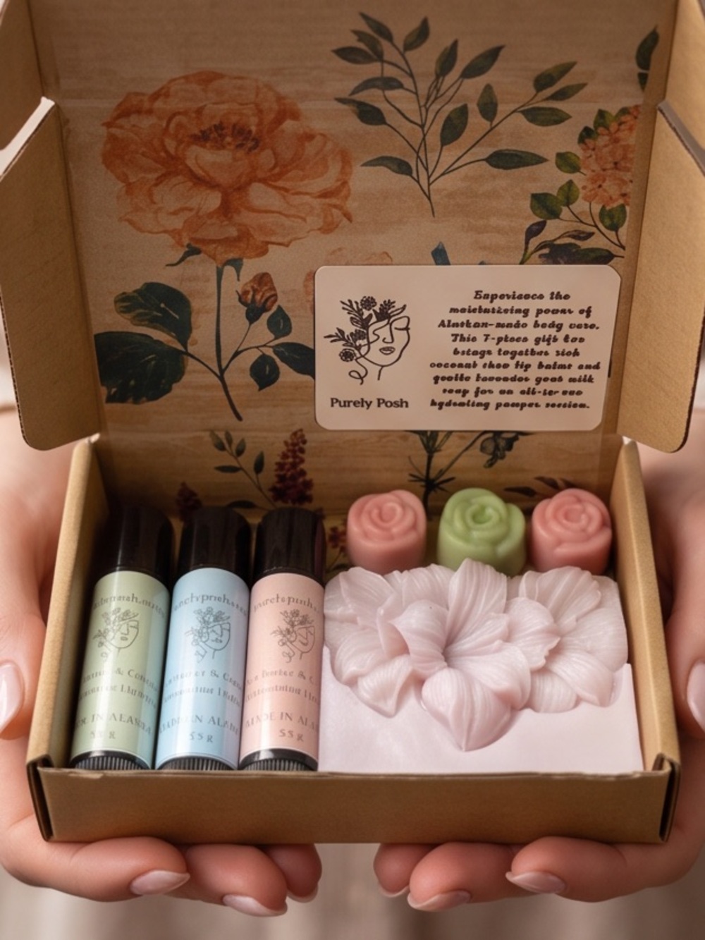 7 Piece Skincare Gift Set Lavender Goat Milk Soap & Shea Butter Coconut Lip Care